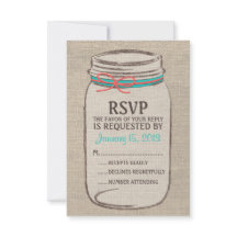 Mason Jar Rustic RSVP-kaart