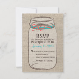 Mason Jar Rustic RSVP-kaart RSVP Kaartje