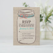 Mason Jar Rustic RSVP-kaart RSVP Kaartje (Staand voorkant)