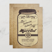 Mason Jar Rustic Save the Date (Voorkant / Achterkant)