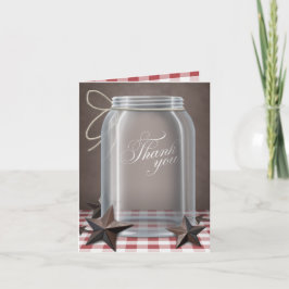 Mason Jar Rustic Stars Rode Bedankkaartjes Bedankkaart