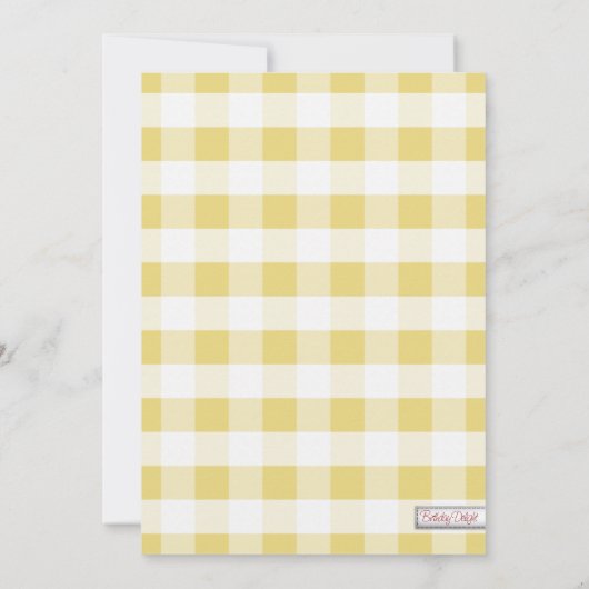 Mason Jar Rustic Stars Yellow Gingham Birthday Kaart (Achterkant)