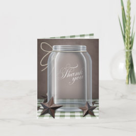 Mason Jar Rustic Sterren Groen Bedankkaartjes Bedankkaart