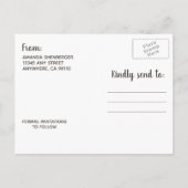 Mason Jar Rustic Sunflower Save the Date Briefkaar Aankondigingskaart (Achterkant)