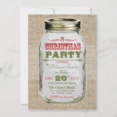 Mason Jar Rustic Vintage kerstparty Kaart (Voorkant)