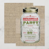 Mason Jar Rustic Vintage kerstparty Kaart (Voorkant / Achterkant)