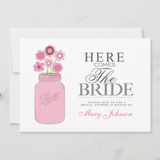 Mason Jar Rustic Vrijgezellenfeest Party Card Kaart (Voorkant)