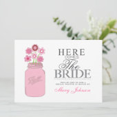 Mason Jar Rustic Vrijgezellenfeest Party Card Kaart (Staand voorkant)