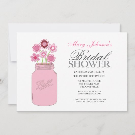 Mason Jar Rustic Vrijgezellenfeest Party Card Kaart (Achterkant)