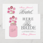 Mason Jar Rustic Vrijgezellenfeest Party Card Kaart (Voorkant / Achterkant)