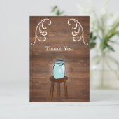 Mason Jar Rustic Wedding Bedankkaart (Staand voorkant)