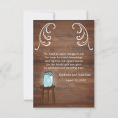 Mason Jar Rustic Wedding Bedankkaart (Achterkant)