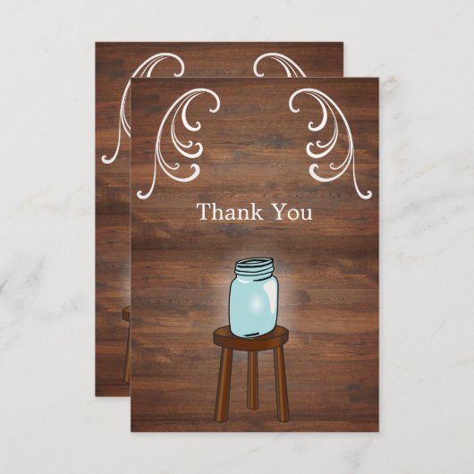 Mason Jar Rustic Wedding Bedankkaart (Voorkant / Achterkant)
