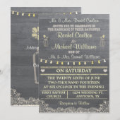 Mason Jar Rustic Wedding Invitation Kaart (Voorkant / Achterkant)