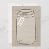 Mason Jar Rustic Wedding Invitation - White Beige Kaart (Achterkant)