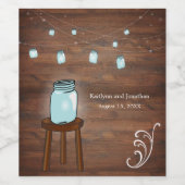 Mason Jar Rustic Wedding Wijn Etiket (Enkel label)