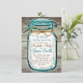 Mason Jar Rustic Wood Bachelor Party Uitnodigingen (Staand voorkant)
