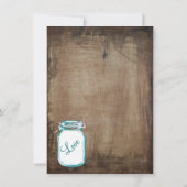 Mason Jar Rustic Wood Bachelorette Party Invites Kaart (Achterkant)
