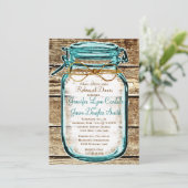 Mason Jar Rustic Wood Rehearsal Dinner Invitations Kaart (Staand voorkant)