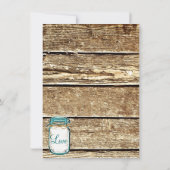 Mason Jar Rustic Wood Rehearsal Dinner Invitations Kaart (Achterkant)