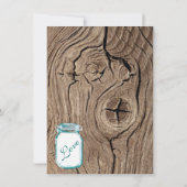 Mason Jar Rustic Wood Rehearsal Dinner Invitations Kaart (Achterkant)