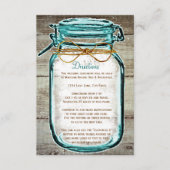 Mason Jar Rustic Wood Wedding Directions Enclosure Informatiekaartje (Voorkant)