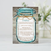 Mason Jar Rustic Wood Wedding Directions Enclosure Informatiekaartje (Staand voorkant)