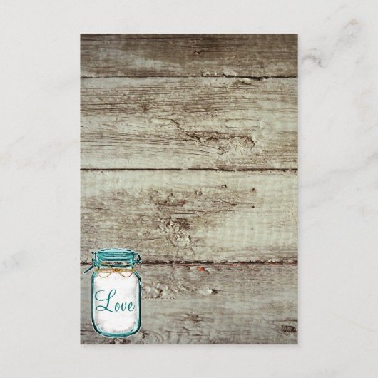 Mason Jar Rustic Wood Wedding Directions Enclosure Informatiekaartje (Achterkant)