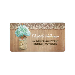 Mason Jar rustieke adresetiketten voor bruiloften Etiket