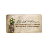 Mason Jar rustieke adresetiketten voor bruiloften Etiket (Voorkant)