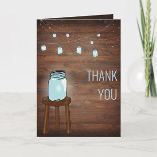 Mason Jar Rustieke Bruiloft Bedankkaart