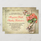 Mason Jar rustieke Burlap repetitie diner nodigt u Kaart (Voorkant / Achterkant)