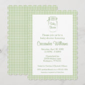 Mason Jar Sage Baby shower Uitnodiging (Voorkant / Achterkant)