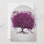 Mason Jar Sangria Heart Leaf Firefly Tree Wedding Kaart (Achterkant)