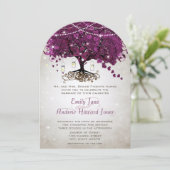 Mason Jar Sangria Heart Leaf Firefly Tree Wedding Kaart (Staand voorkant)