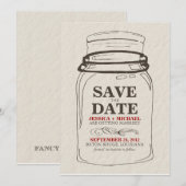 Mason Jar Save the Date (Voorkant / Achterkant)