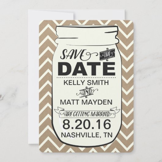 Mason Jar Save the Date (Voorkant)