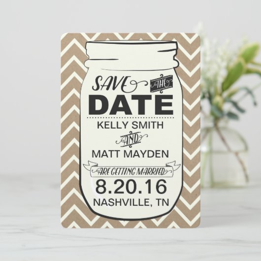 Mason Jar Save the Date (Staand voorkant)