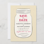 Mason Jar Save the Date Cards - Red (Voorkant)