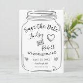 Mason Jar Save the Date Kaart (Staand voorkant)