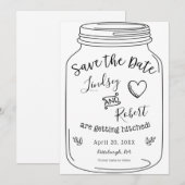 Mason Jar Save the Date Kaart (Voorkant / Achterkant)