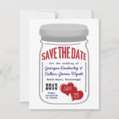 Mason Jar Save the Date Red White Blue (Voorkant)