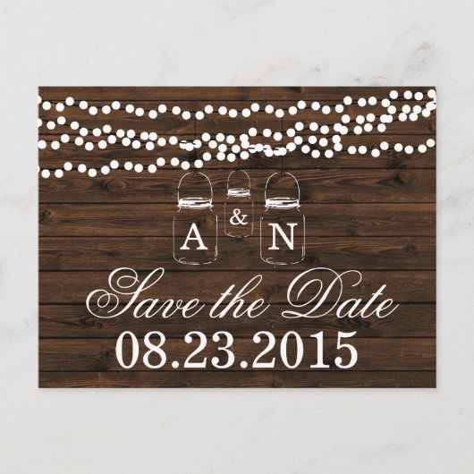 Mason Jar SAVE THE DATE Wedding Briefkaart (Voorkant)