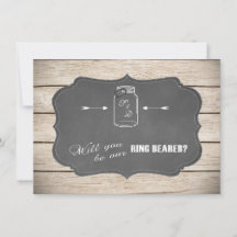 Mason Jar Schoolbord Wil je onze ringendrager zijn