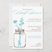 Mason Jar Shower Invitation (blauw) Kaart (Voorkant)