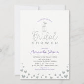 Mason Jar, Silver Glitter en Paars Vrijgezellenfee Kaart (Voorkant)