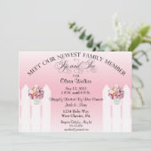 Mason Jar Sip en See Baby Girl Invitation Kaart (Staand voorkant)