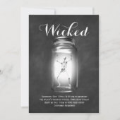 Mason Jar Skeleton Halloween Invitation Kaart (Voorkant)