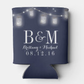 Mason Jar Slingerlichten Marineblauw Bruiloft Blikjeskoeler (Achterkant)