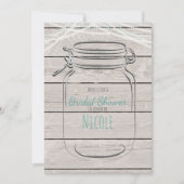 Mason Jar & Slingerlichten Rustieke Uitnodiging (Voorkant)